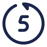 Rewind 5 Seconds Back SVG Icon